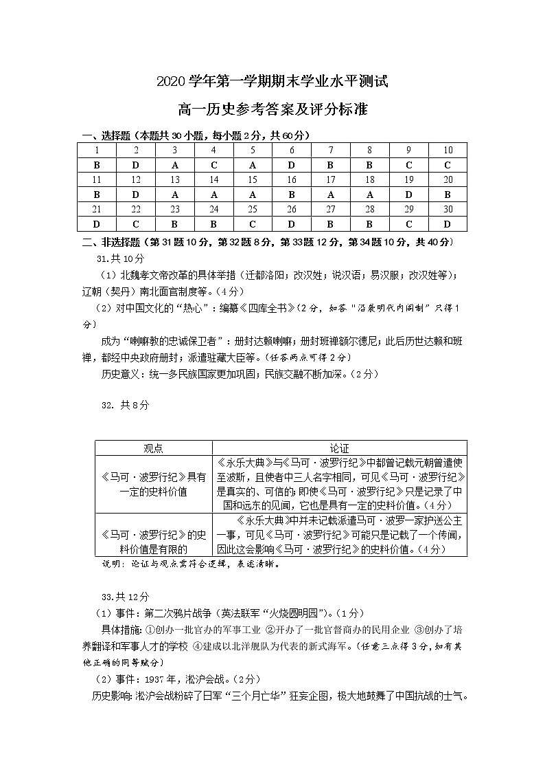 历史答案第1页