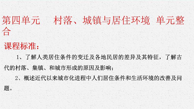 第四单元 村落、城镇与居住环境课件--2022-2023学年高中历史统编版（2019）选择性必修二第1页