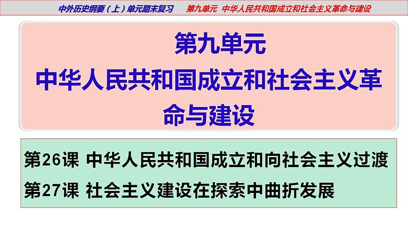 【期末综合复习】统编版历史（中外历史纲要上）期末-第九单元：中华人民共和国的成立和社会主义建设（复习课件）02