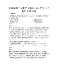 浙江省杭州市七彩阳光联盟2022-2023学年高一历史上学期期中联考试题（Word版附解析）