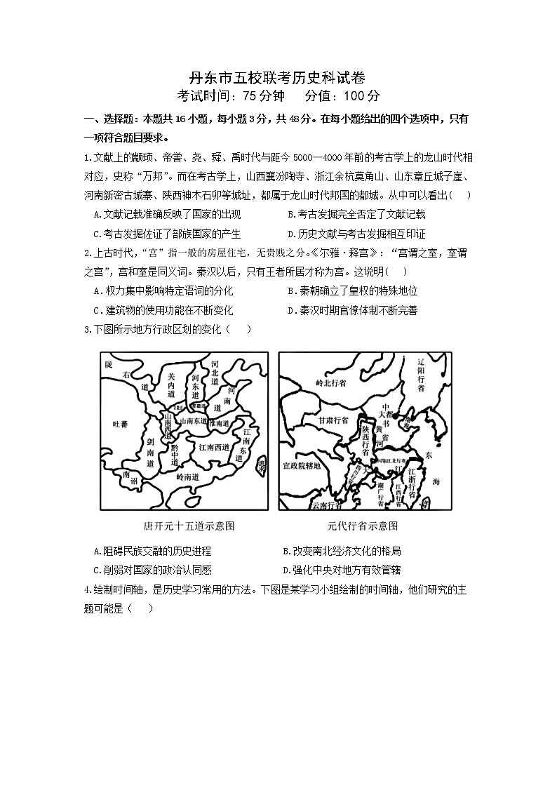 辽宁省丹东市五校2022-2023学年高三历史上学期12月联考试卷（Word版附答案）01