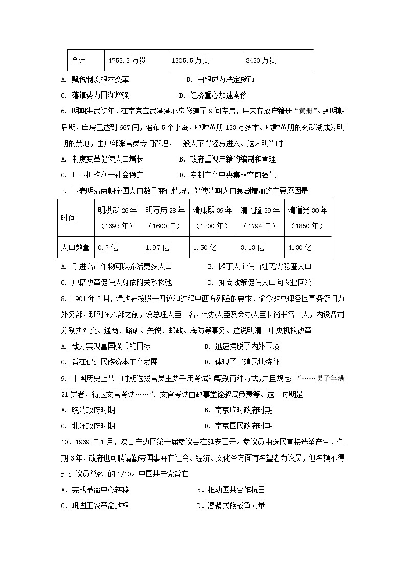 河北省沧州市2022-2023学年高二上学期期末复习历史试题02