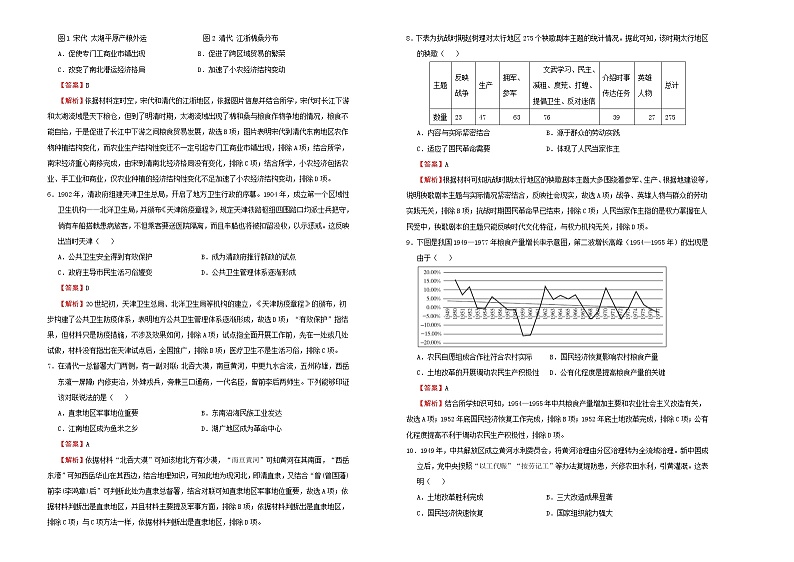 高中历史 （新高考）2021届高考考前冲刺卷 历史（八）教师版第2页