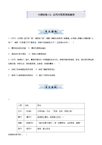 高中历史 （新高考）2021届小题必练14 古代中国思想的演变 学生版