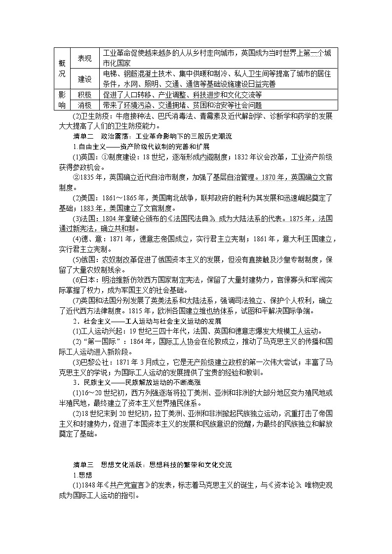 工业文明的来临扩张——世界近代史后期(从18世纪到20世纪初)导学案--2023届高三统编版历史二轮复习第3页