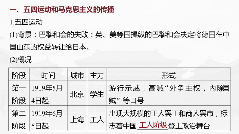 高中历史2023年高考历史一轮复习（部编版新高考） 第9讲 课题23　 54运动与中国共产党的诞生课件PPT第8页