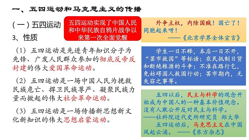 第21课 五四运动与中国共产党的诞生课件---2022-2023学年高中历史统编版必修中外历史纲要上册04