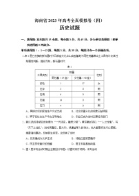 2023届海南省高考全真模拟卷（四）历史试题