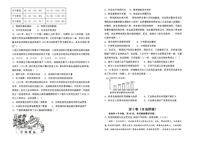 重庆市沙坪坝区重点中学2022-2023学年高二上期期末复习题（二）历史第2页