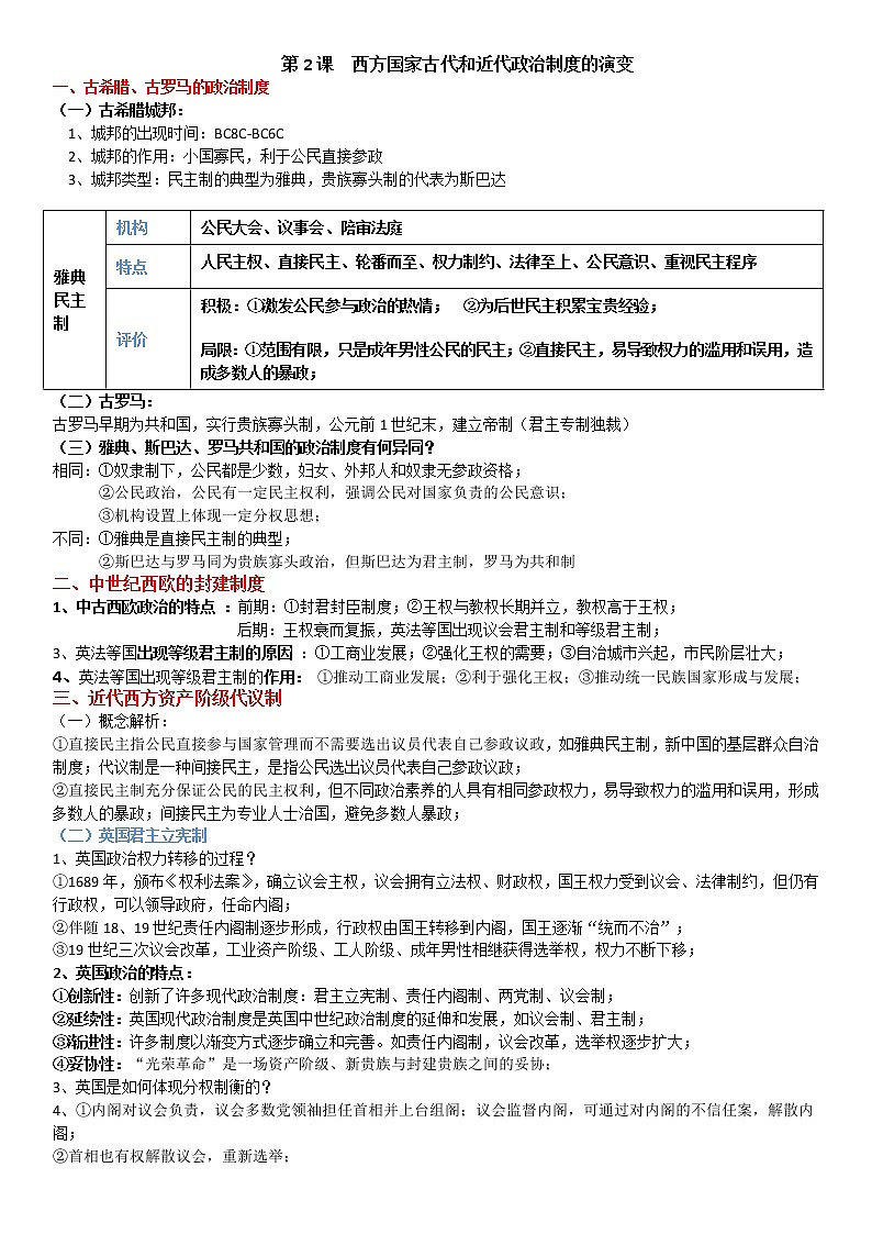 2022-2023学年高中历史统编版2019选择性必修1提纲第3页
