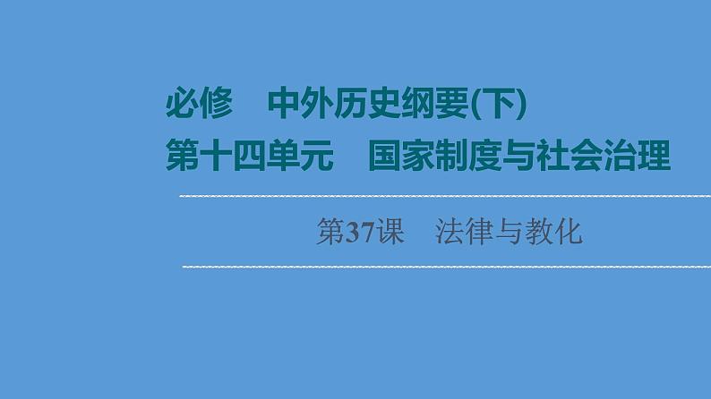 高中历史第37课 法律与教化 课件 练习题第1页