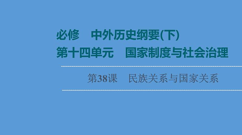 高中历史第38课 民族关系与国家关系 课件练习题第1页