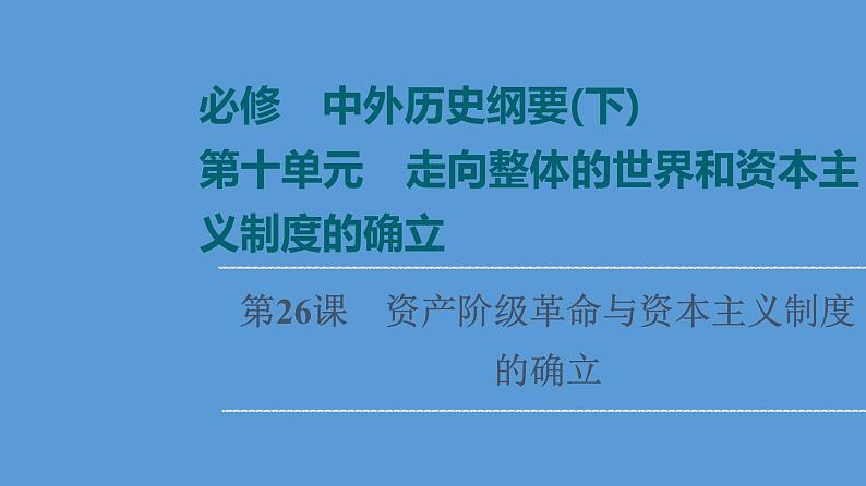 高中历史一轮复习第26课 资产阶级革命与资本主义制度的确立 课件 练习题第1页