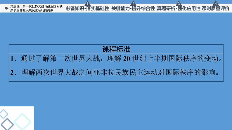 高中历史一轮复习第29课 第一次世界大战与战后国际秩序和亚非拉民族民主运动的高涨 课件 练习题第6页