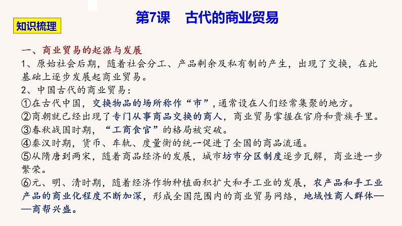 第三单元  商业贸易与日常生活（单元整合课件）--2022-2023学年高中历史统编版（2019）选择性必修二第5页