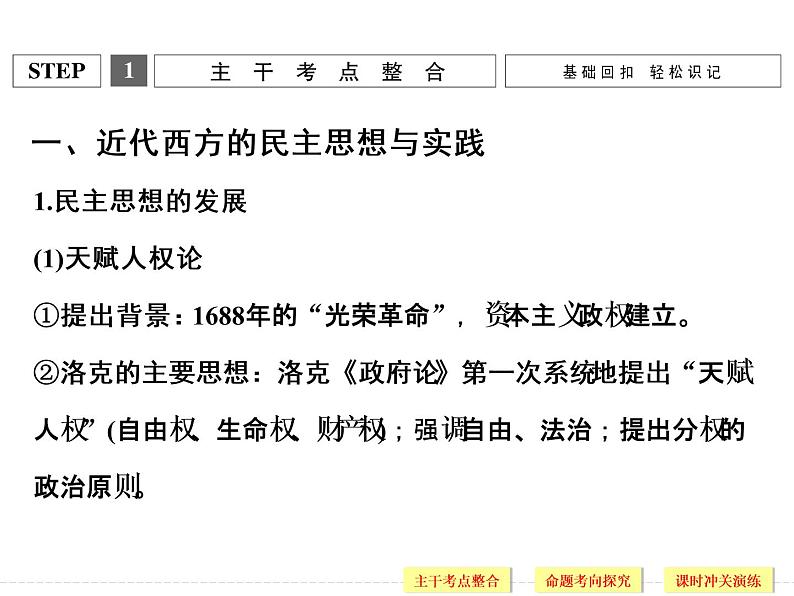 高中历史高考历史二轮复习课件：选修2+近代社会的民主思想与实践（人教版）第3页