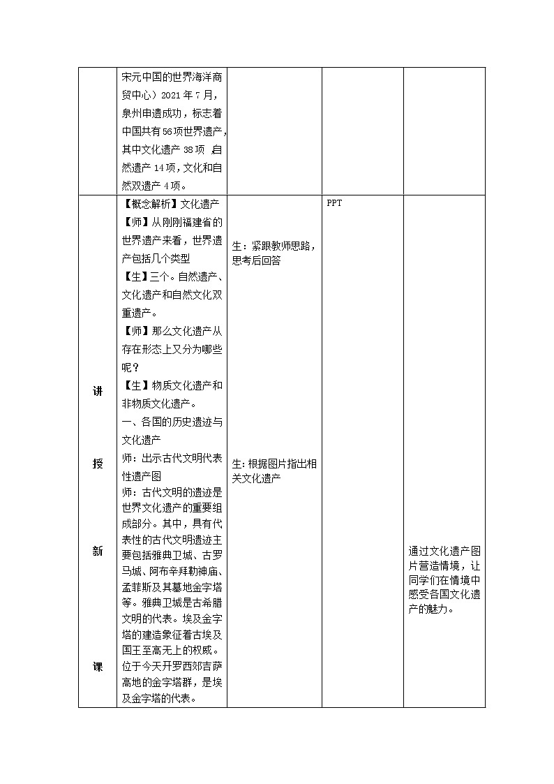 【教学设计】第15课 文化遗产：全人类共同的财富第2页