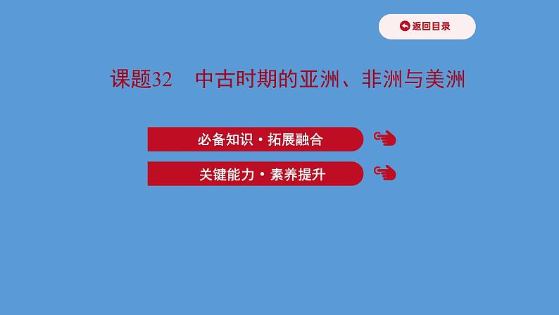 高中历史课题32 中古时期的亚洲、非洲与美洲 课件第1页