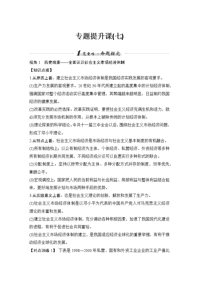 高中历史专题提升课(七)第1页