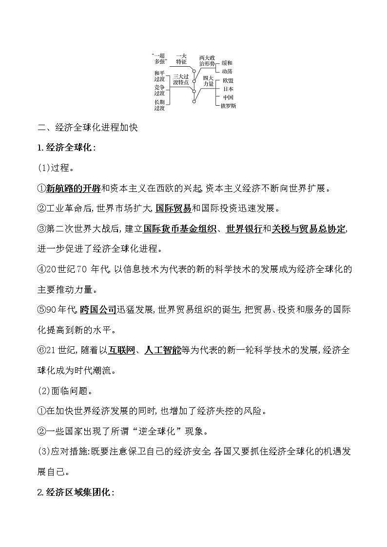高中历史课题48 世界多极化与经济全球化 教案第2页