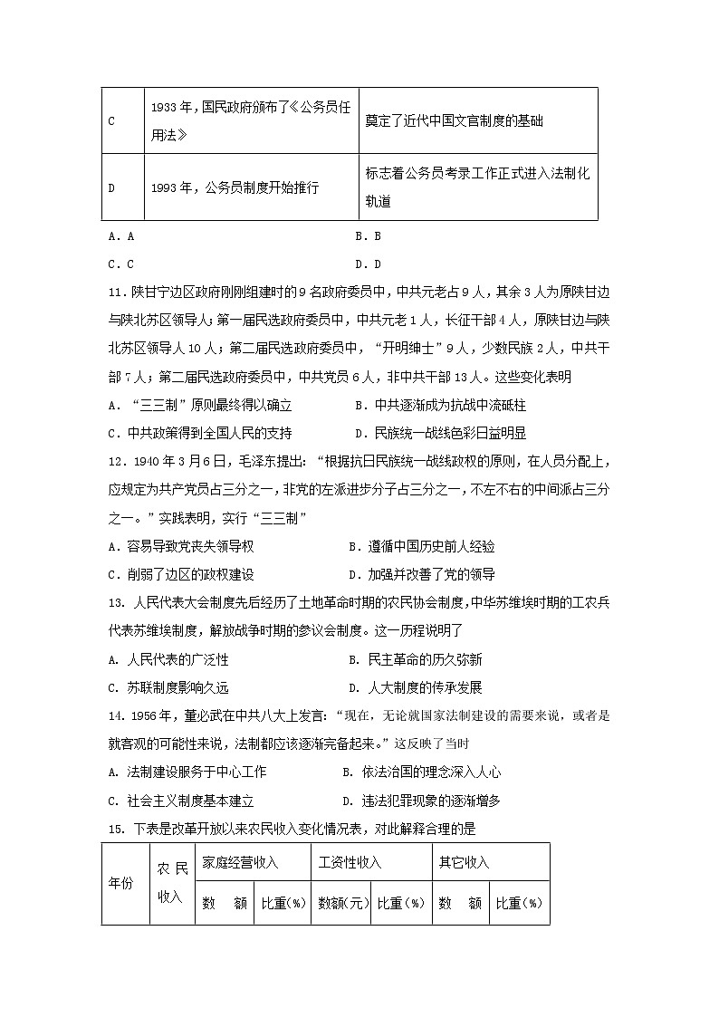 安徽省潜山市2022-2023学年高二上学期期末复习历史试题第3页