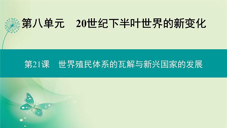 2021-2022学年部编版必修下册 第八单元　第21课 世界殖民体系的瓦解与新兴国家的发展 课件第1页