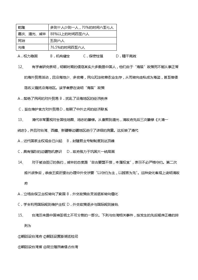2022-2023学年湖南省衡阳市第八中学高一上学期期末考试 历史 Word版03