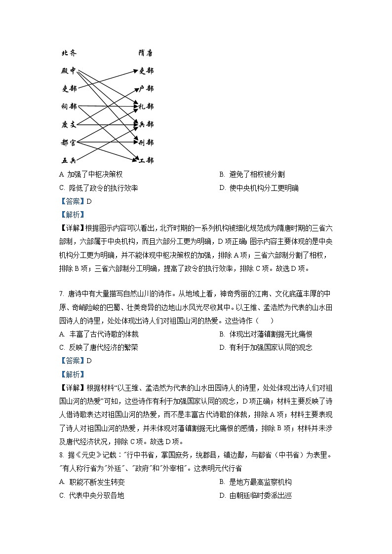2022-2023学年四川省广安市第二中学高一上学期第二次月考历史试题 解析版第3页