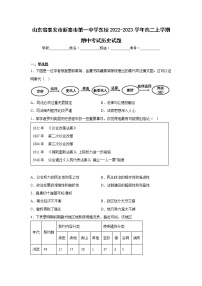 2022-2023学年山东省泰安市新泰市第一中学东校高二上学期期中考试历史试题 解析版