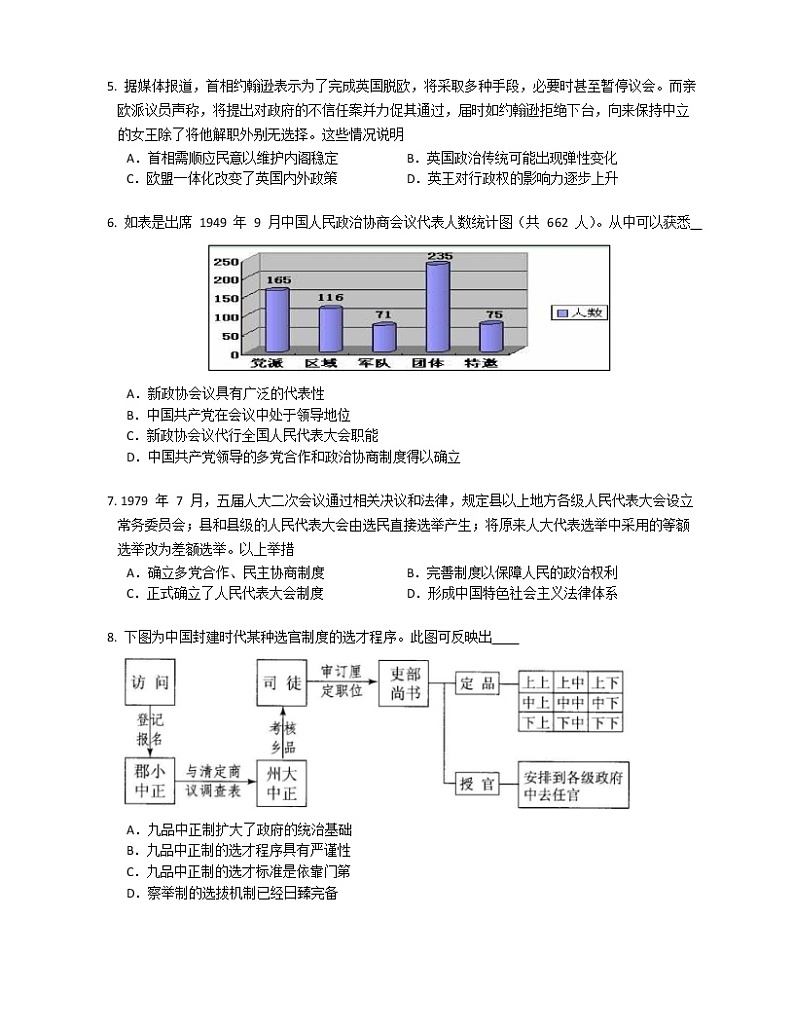 湖南省益阳市六校2022-2023学年高二上学期期末联考历史试题02
