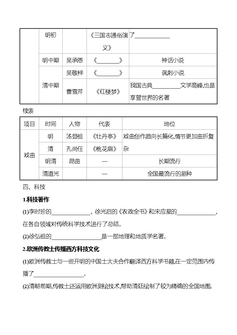 第四单元  第15课　明至清中叶的经济与文化 同步练习 2022-2023 高中历史 部编版 必修上册第3页