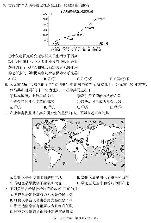 北京市朝阳区 2022—2023 学年度高二第一学期期末历史试题及答案03