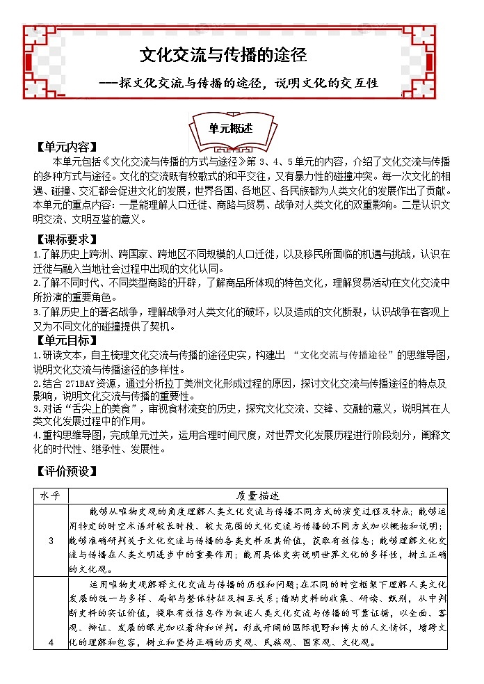 第三、四、五单元（大单元整体学习）学案--2022-2023学年高中历史统编版（2019）选择性必修302