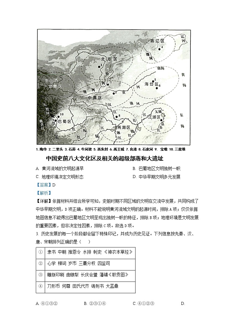 浙江省舟山市2022-2023学年高三历史上学期首考模拟试题（三）（Word版附解析）02