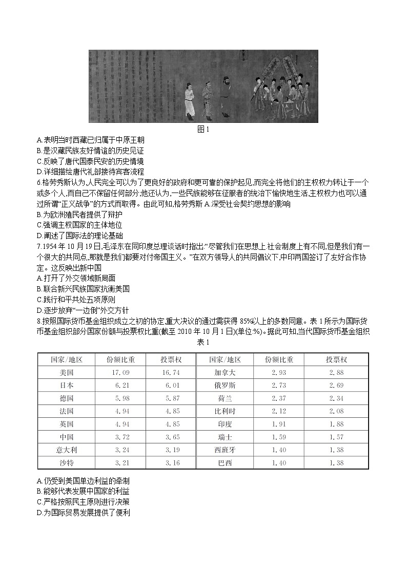 河北省保定市2022-2023学年高二上学期期末考试历史试题02