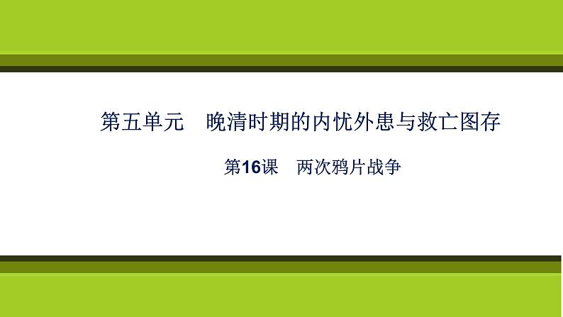 新教材2021-2022学年部编版必修上册 第16课　两次鸦片战争 课件01