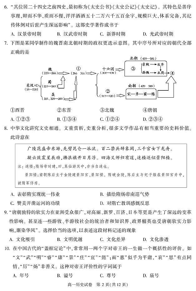 北京市朝阳区 2022—2023 学年度高一第一学期期末历史试题及答案02