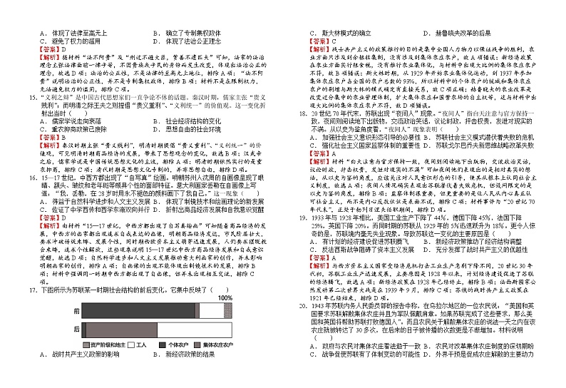 四川省遂宁市射洪市太和中学2022-2023学年高二上学期期中学业水平测试历史试题含解析第3页