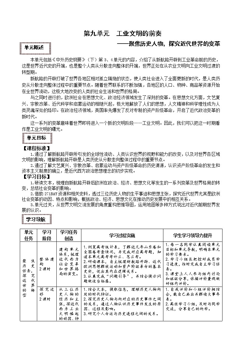 工业文明的前奏 复习学案--2023届高考统编版历史一轮复习第2页