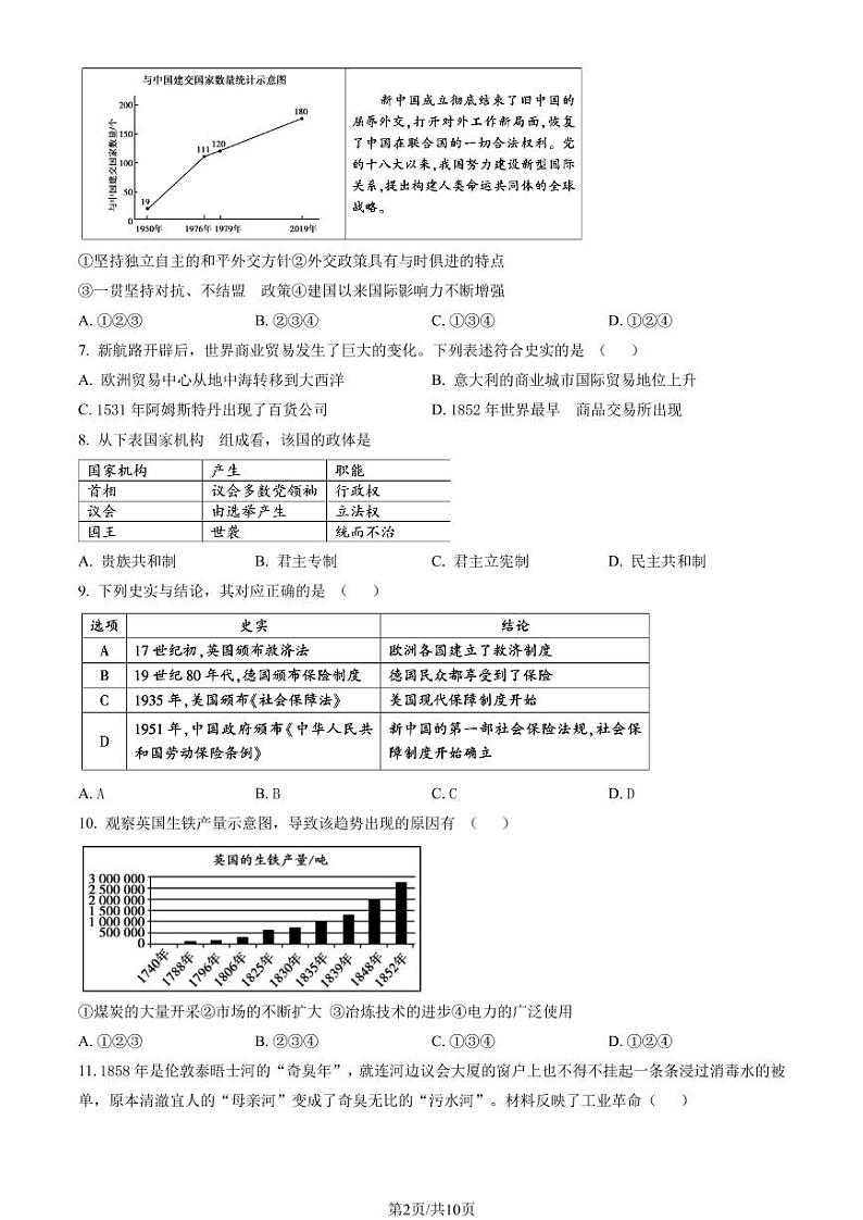 北京市顺义区 2022—2023 学年度高二第一学期期末历史试题及答案02