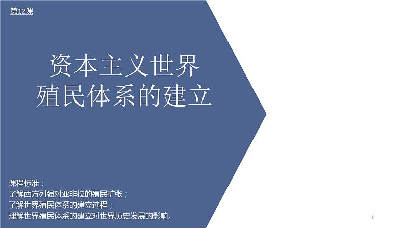 第12课 资本主义世界殖民体系的形成 课件--2022-2023学年高中历史统编版（2019）必修中外历史纲要下册第1页