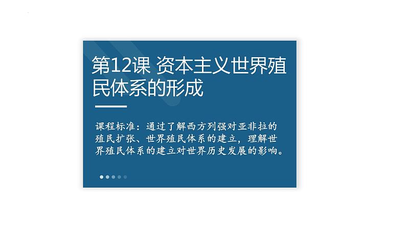 第12课 资本主义世界殖民体系的形成 课件--2022-2023学年高中历史统编版（2019）必修中外历史纲要下册01