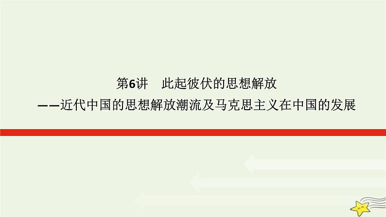 2023届高考历史二轮复习专题第6讲此起彼伏的思想解放——近代中国的思想解放潮流及马克思主义在中国的发展课件01