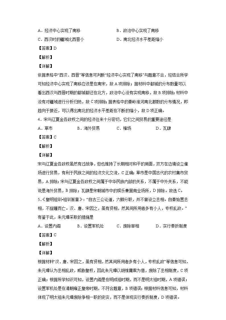 2021-2022学年甘肃省张掖市高台县第一中学高一下学期学业考试模拟历史试题（合格考） 解析版02