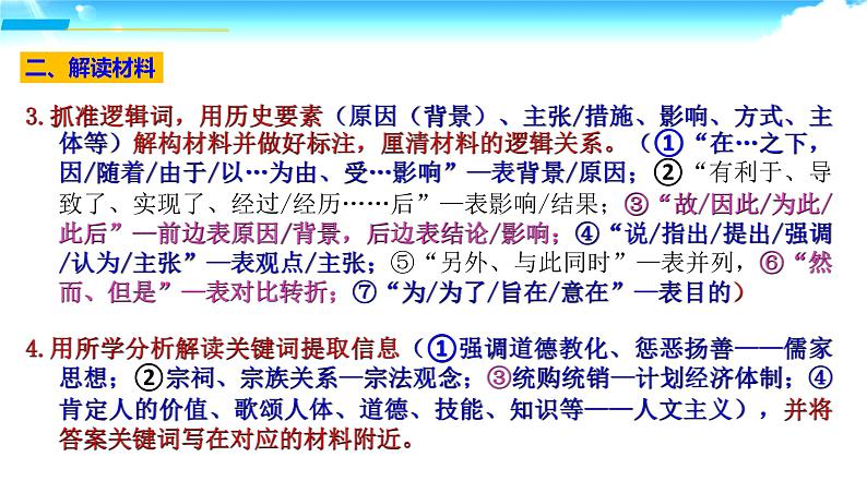 审透题意更关键 会读材料最重要 历史材料题解答技巧 课件--2022届高考历史三轮冲刺06