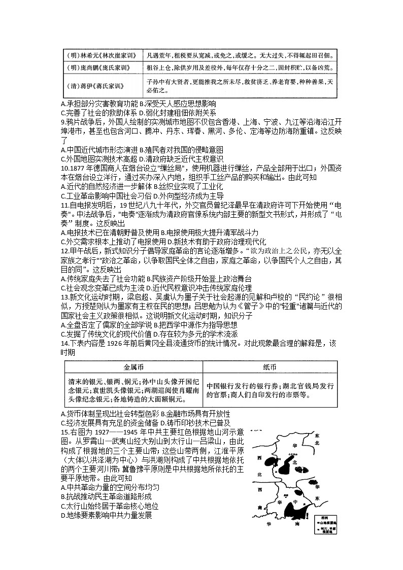 2023届河南省洛阳市普通高中联考高三上学期测评（三） 历史 解析版02