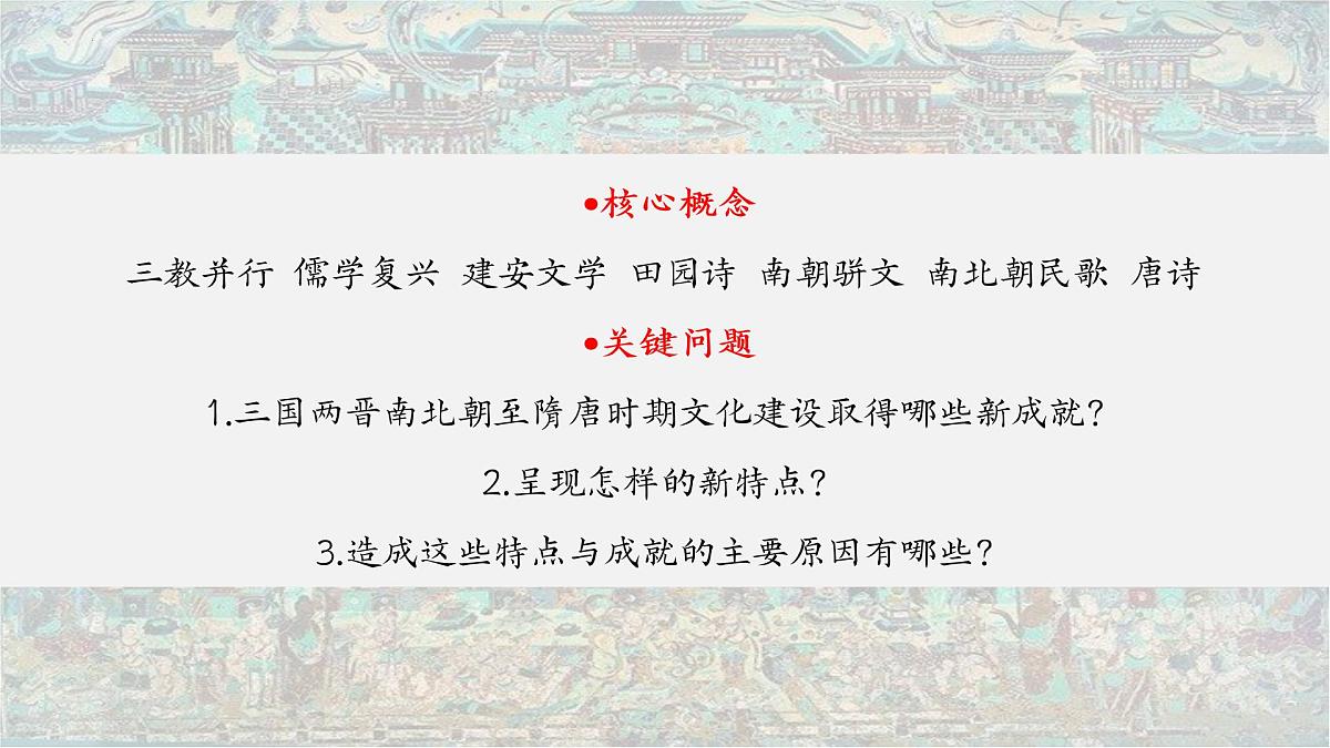 高中历史统编版（2019）必修中外历史纲要上册第8课 三国至隋唐的文化（共27张ppt）第3页