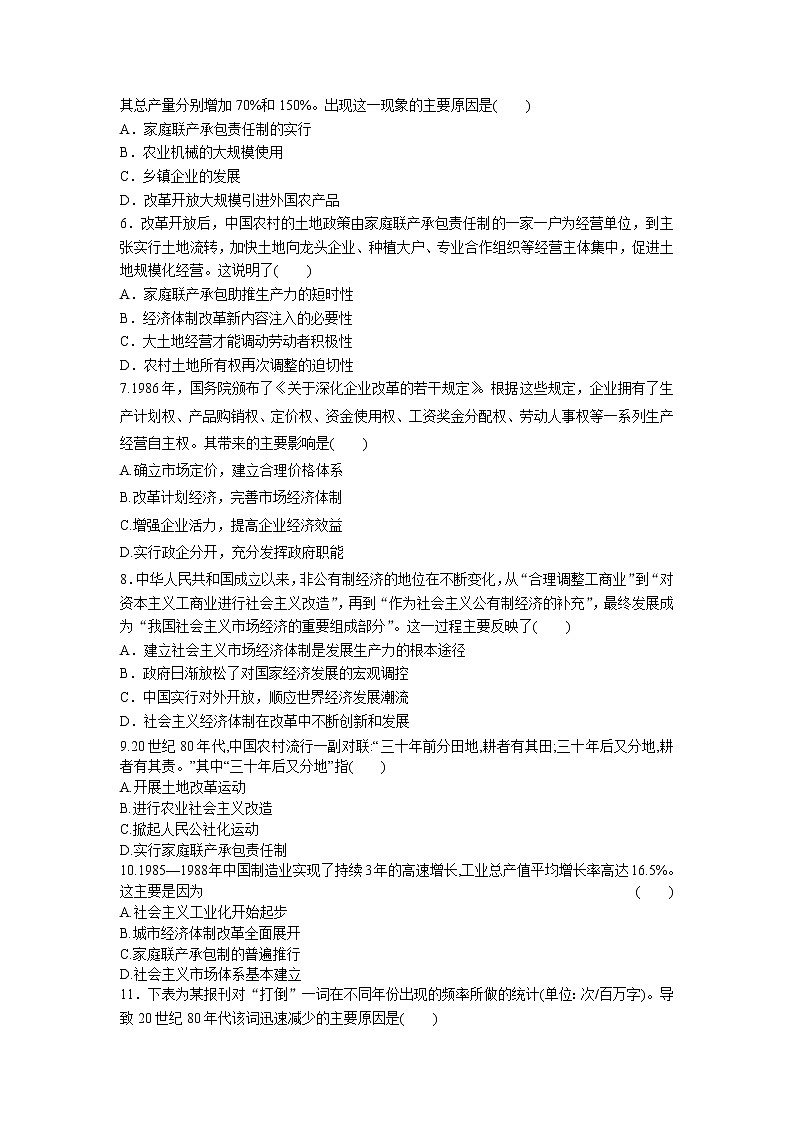 高中历史人教统编版中外历史纲要（上）第28课  中国特色社会主义道路的开辟与发展 课件+教学设计+课后精炼02