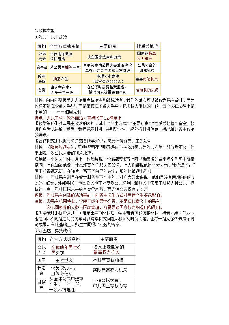 选择性必修一《国家制度与社会治理 》第2课西方国家古代和近代政治制度的演变 课件+教学设计+课后精炼03