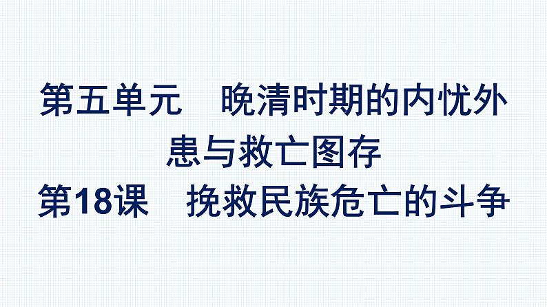 2022-2023学年部编版必修上册 第18课　挽救民族危亡的斗争 课件第1页